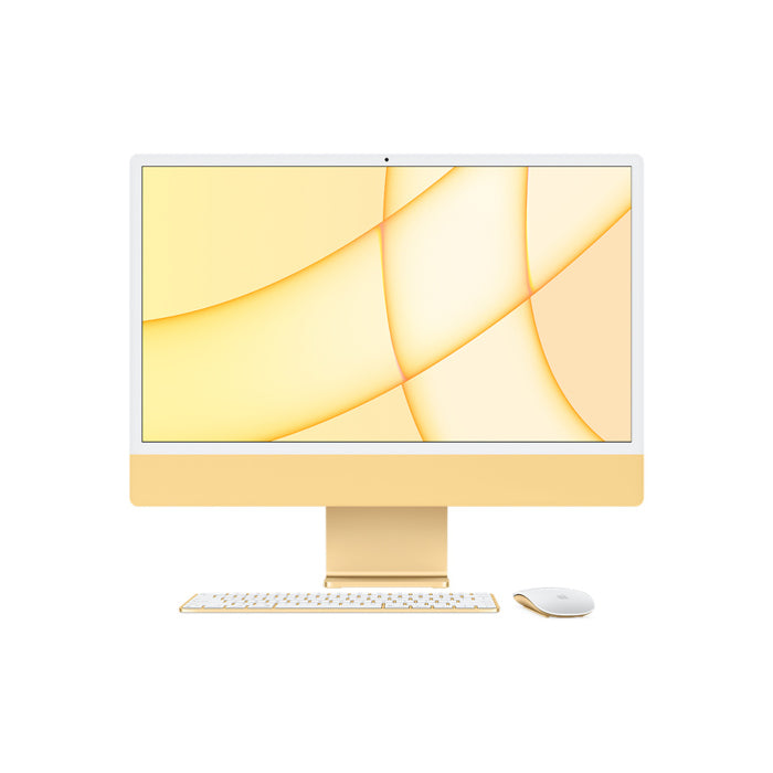 Apple iMac 24" M1 8-Core CPU/GPU 16-Core Neural Engine، 16GB RAM 512GB SSD (لوحة المفاتيح الإنجليزية/العربية) - أصفر 