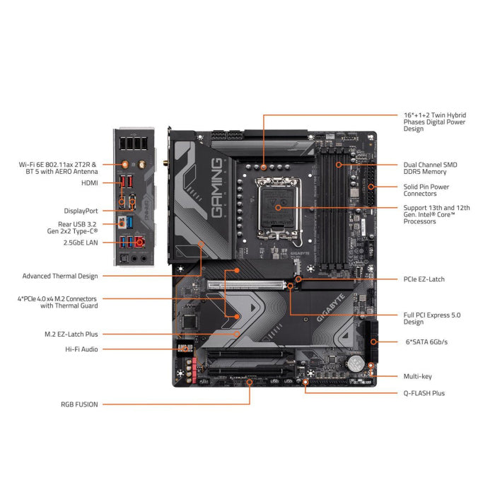 جيجابايت انتل Z790 GAMING X AX، LGA 1700، ATX اللوحة الأم 