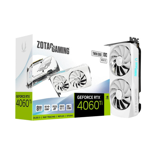 بطاقة رسومات Zotac Gaming GeForce RTX 4060 Ti Twin Edge White OC Edition 8GB GDDR6 