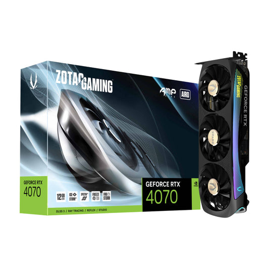 بطاقة رسومات Zotac Gaming GeForce RTX 4070 AMP AIRO سعة 12 جيجابايت GDDR6X 