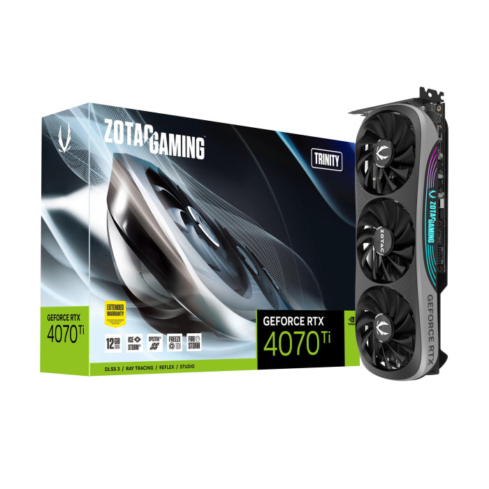 بطاقة رسومات Zotac Gaming GeForce RTX 4070 Ti Trinity سعة 12 جيجابايت GDDR6X 